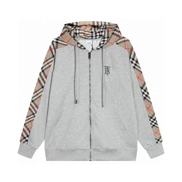 Burberry Zip-up hoodies and hooded down jackets with check lining product detail image 4