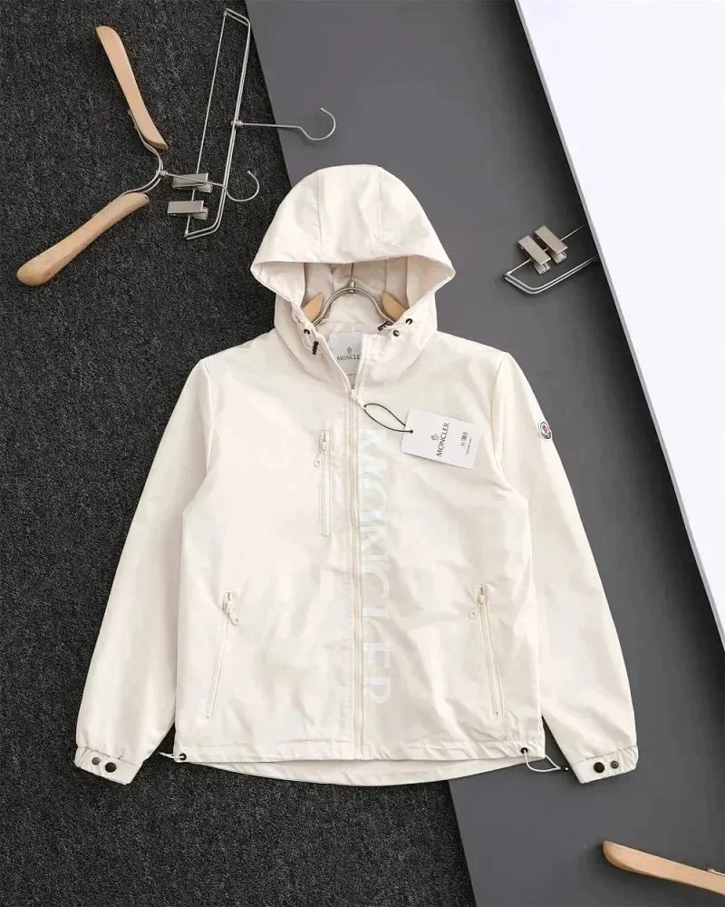 MonclerVertical Logo Hooded Windbreaker - rep bluzy z kapturem