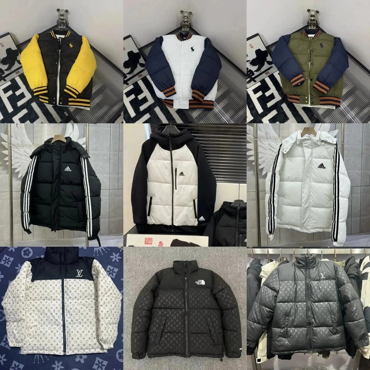 Polo Ralph Lauren, Adidas, Louis Vuitton, The North Face Puffer Jackets [31 styles]