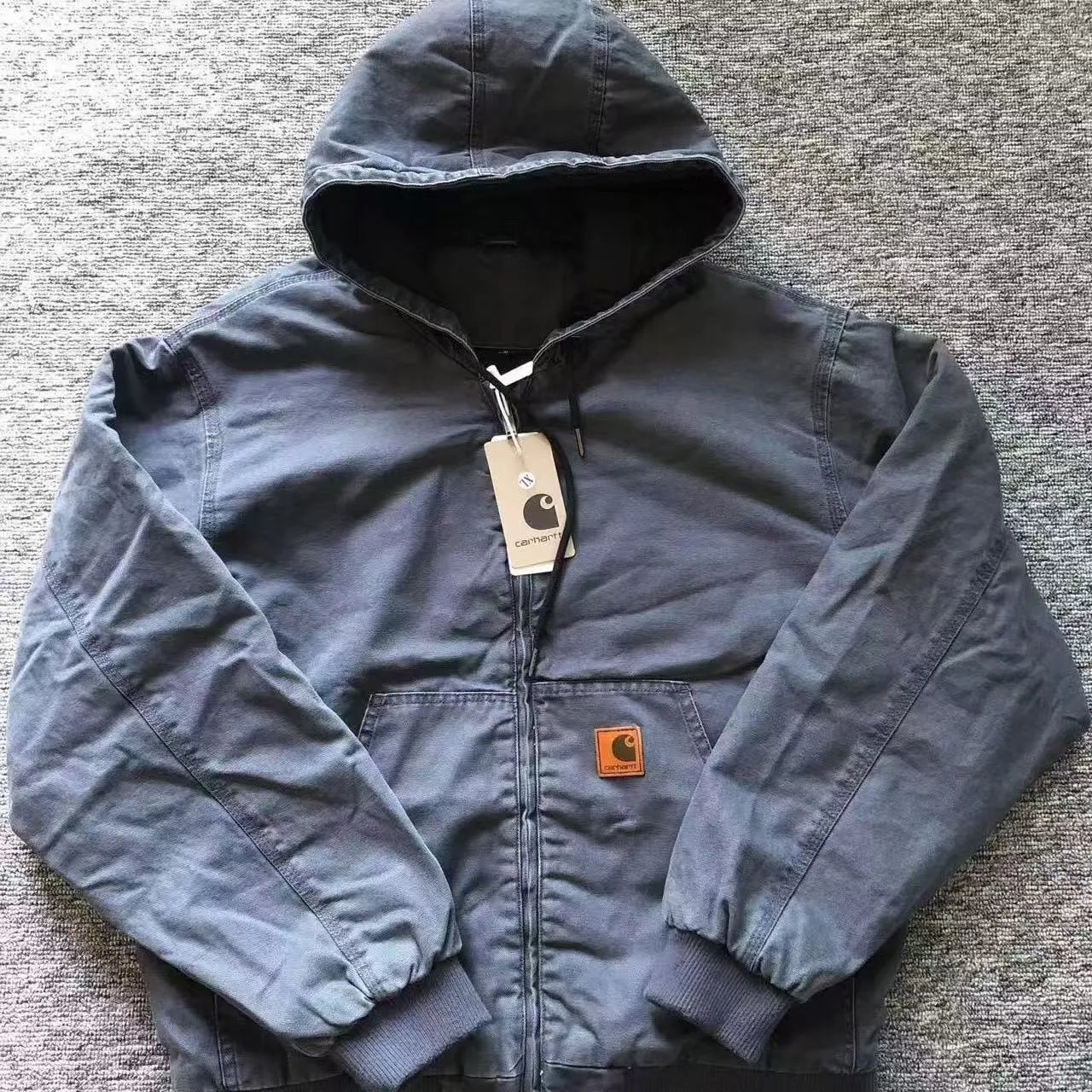 Washed cotton jacket haze blue [high version]
