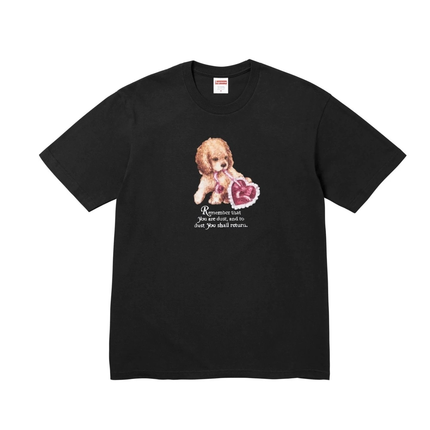 35 Sweetheart Cartoon Dog Print Black Short Sleeve