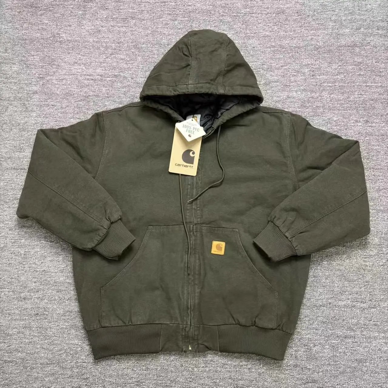 J Wash Moss Green Cotton Coat [Regular Version]
