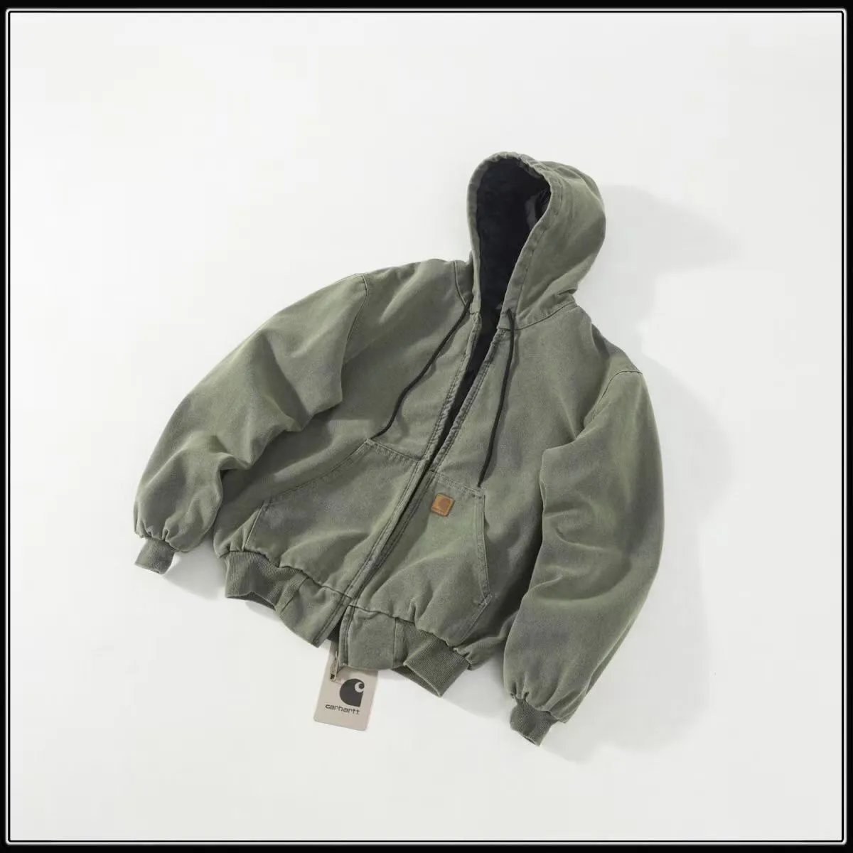 Washed Cotton Robe Moss Green [High Version]