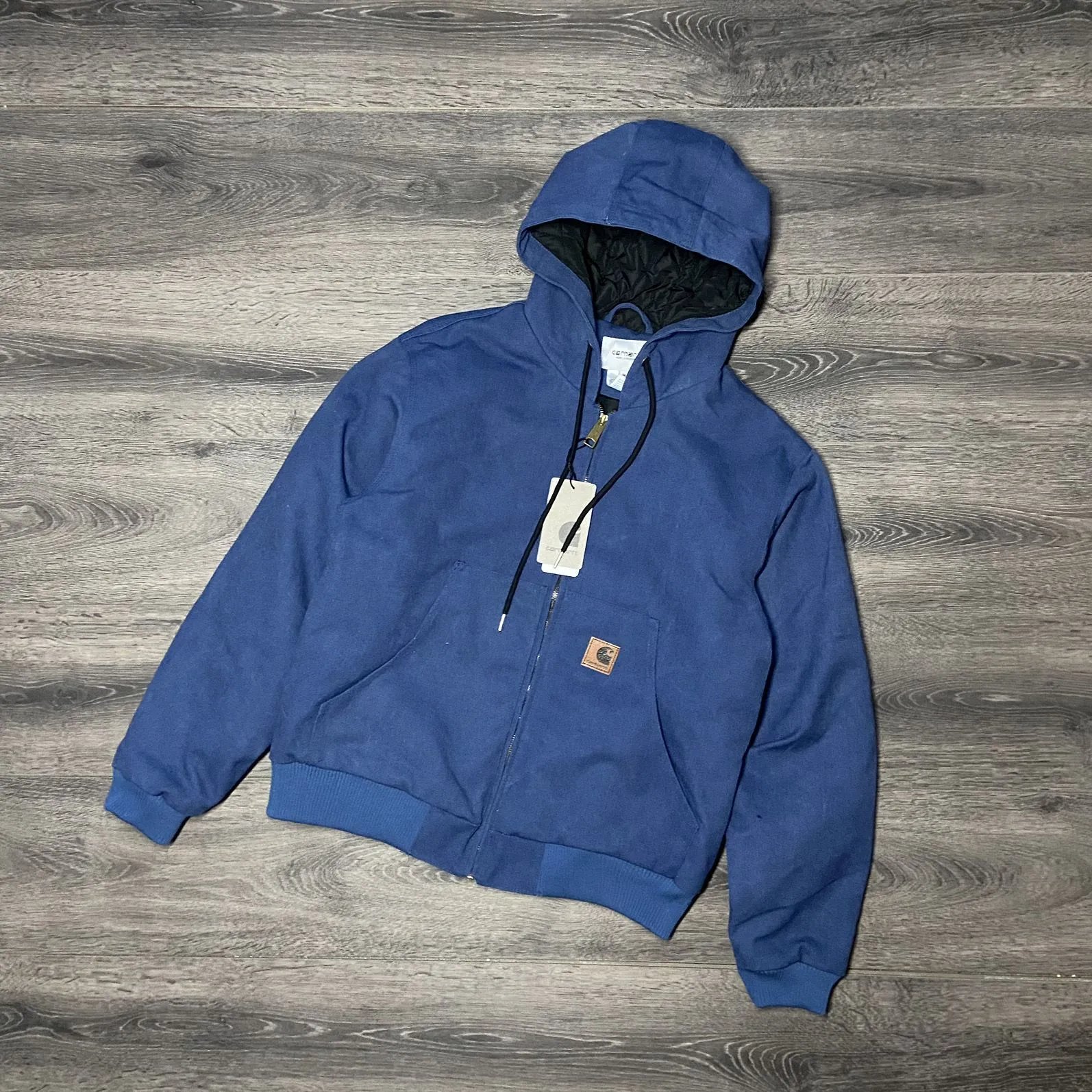 Washed cotton jacket gasoline blue [high version]