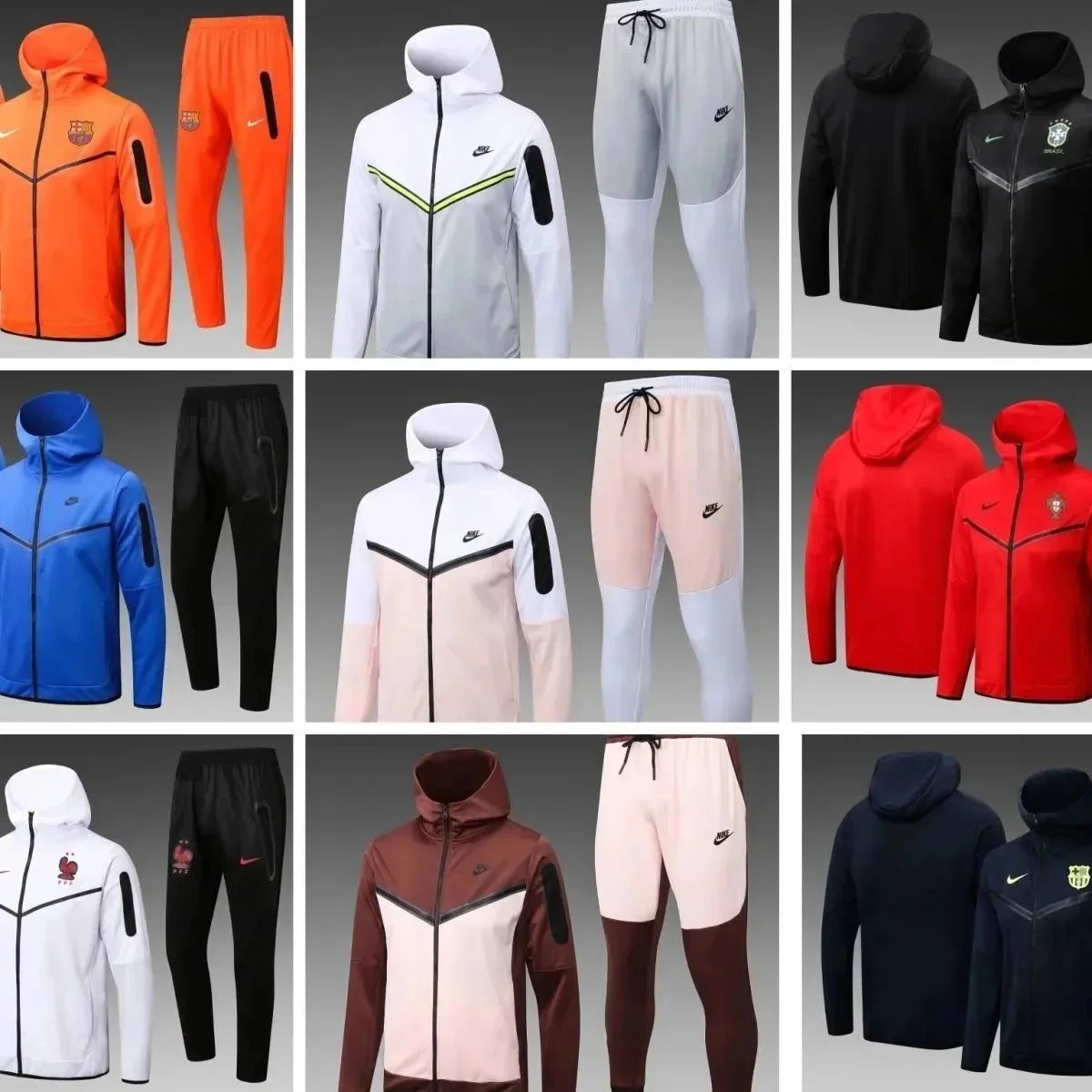 Nike FC Barcelona Tech Fleece Tracksuit Orange - 3