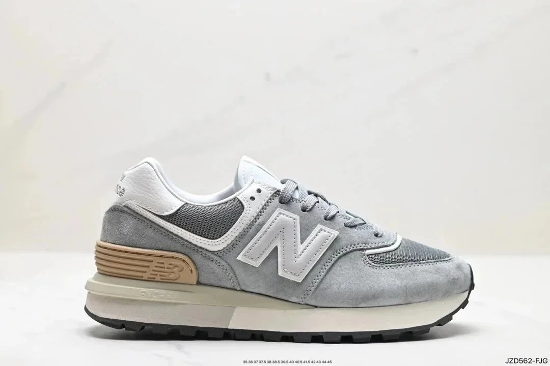 New Balance 574 Gray White Sneakers - 12