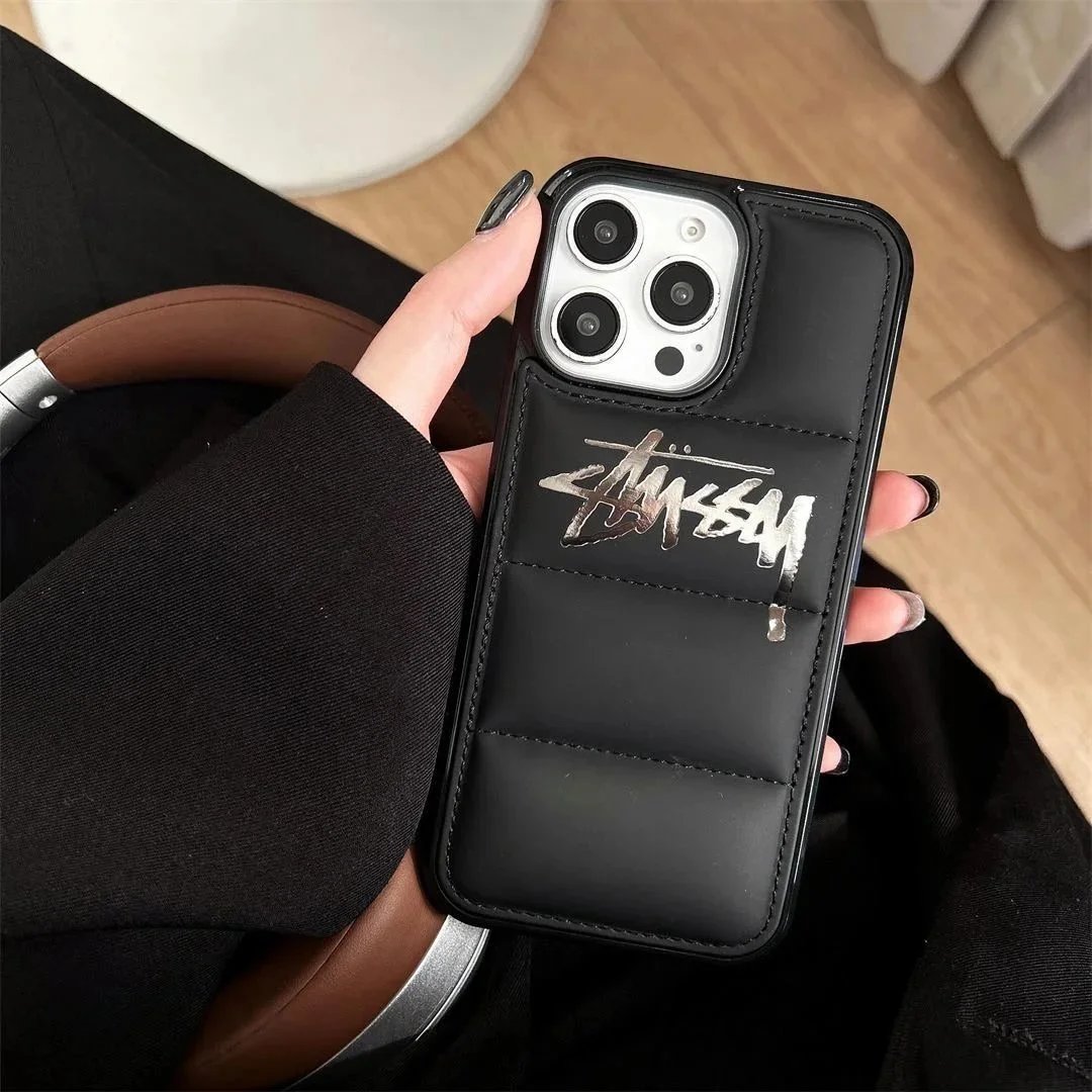 Stüssy Logo iPhone Case with Card Pocket — Black product photo 2