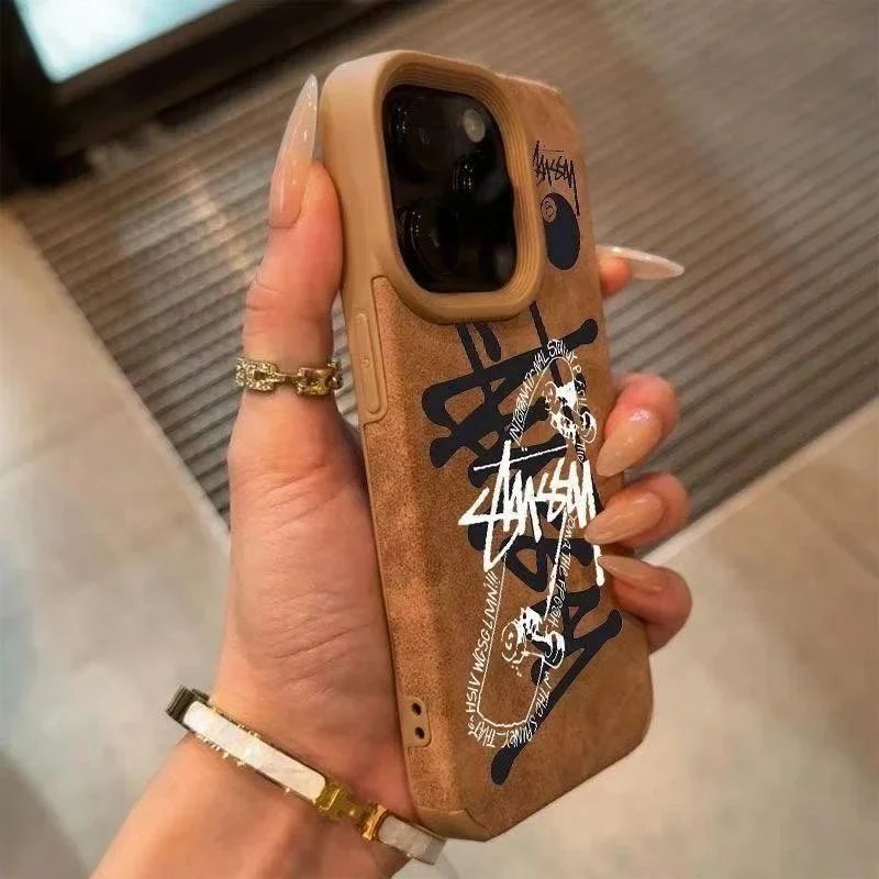Stussy Brown Suede Phone Case