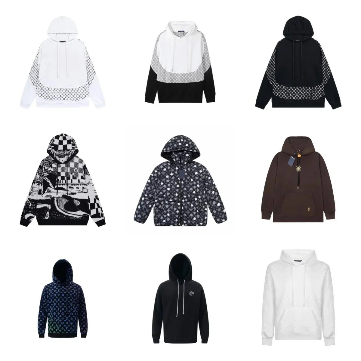 Louis Vuitton Monogram Pattern Pullover Hoodies