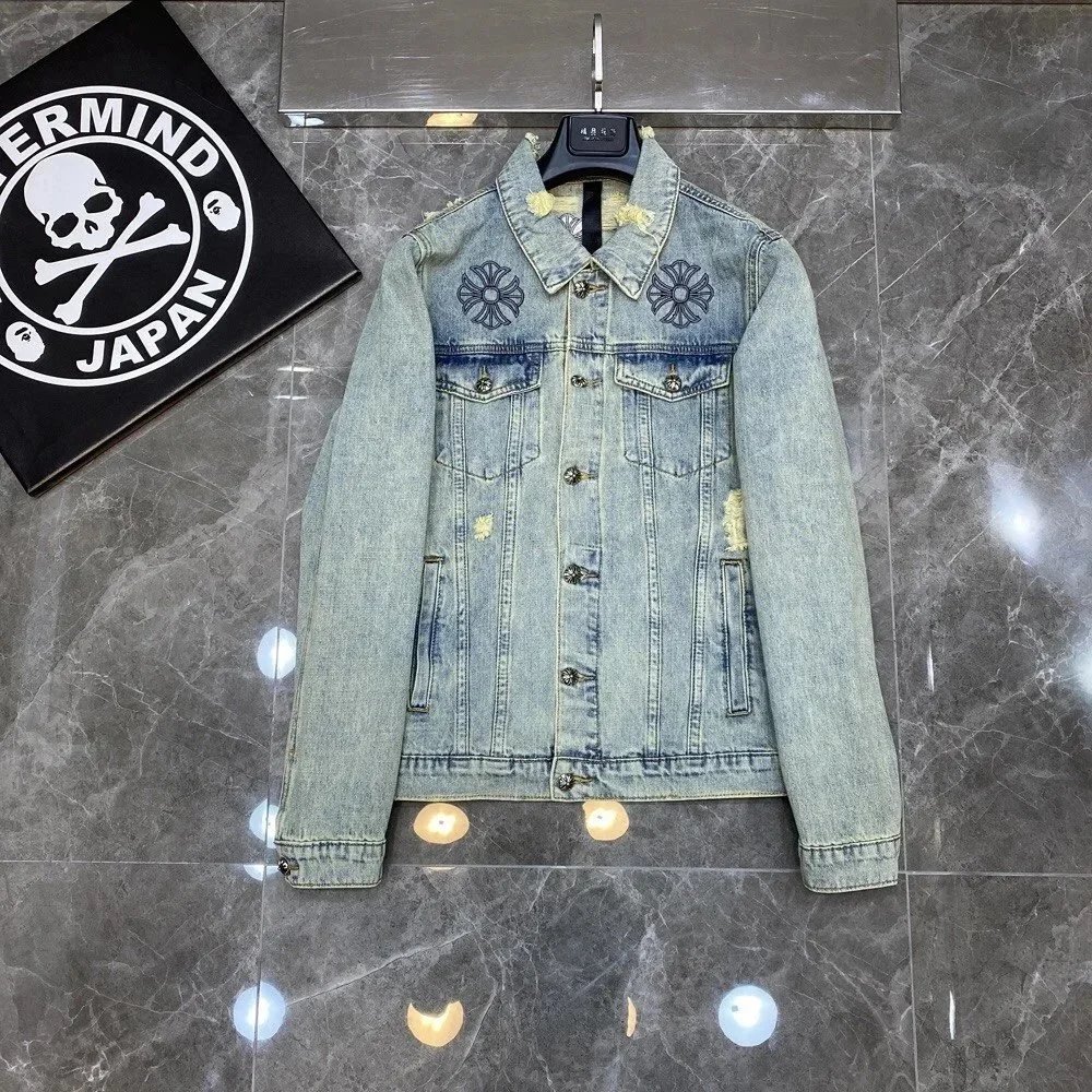 Chrome Hearts Cross Embroidered Denim Jacket