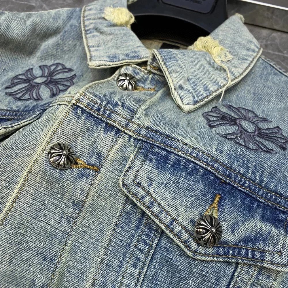 Chrome Hearts Cross Embroidered Denim Jacket product photo 4