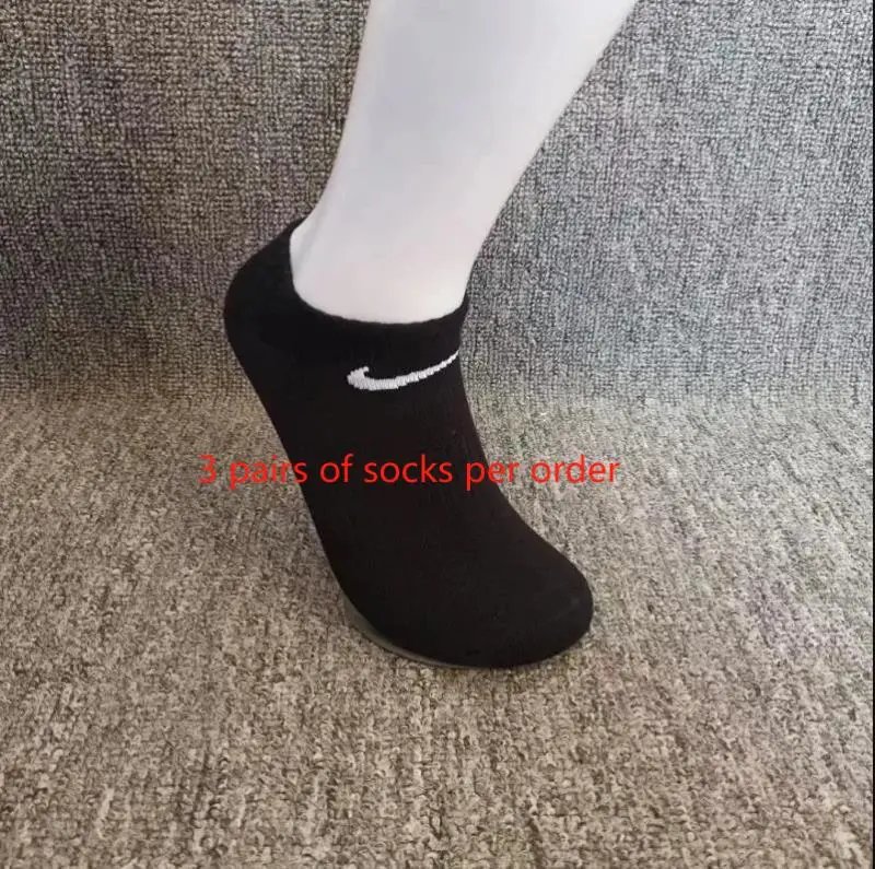 3 pairs of black boat socks