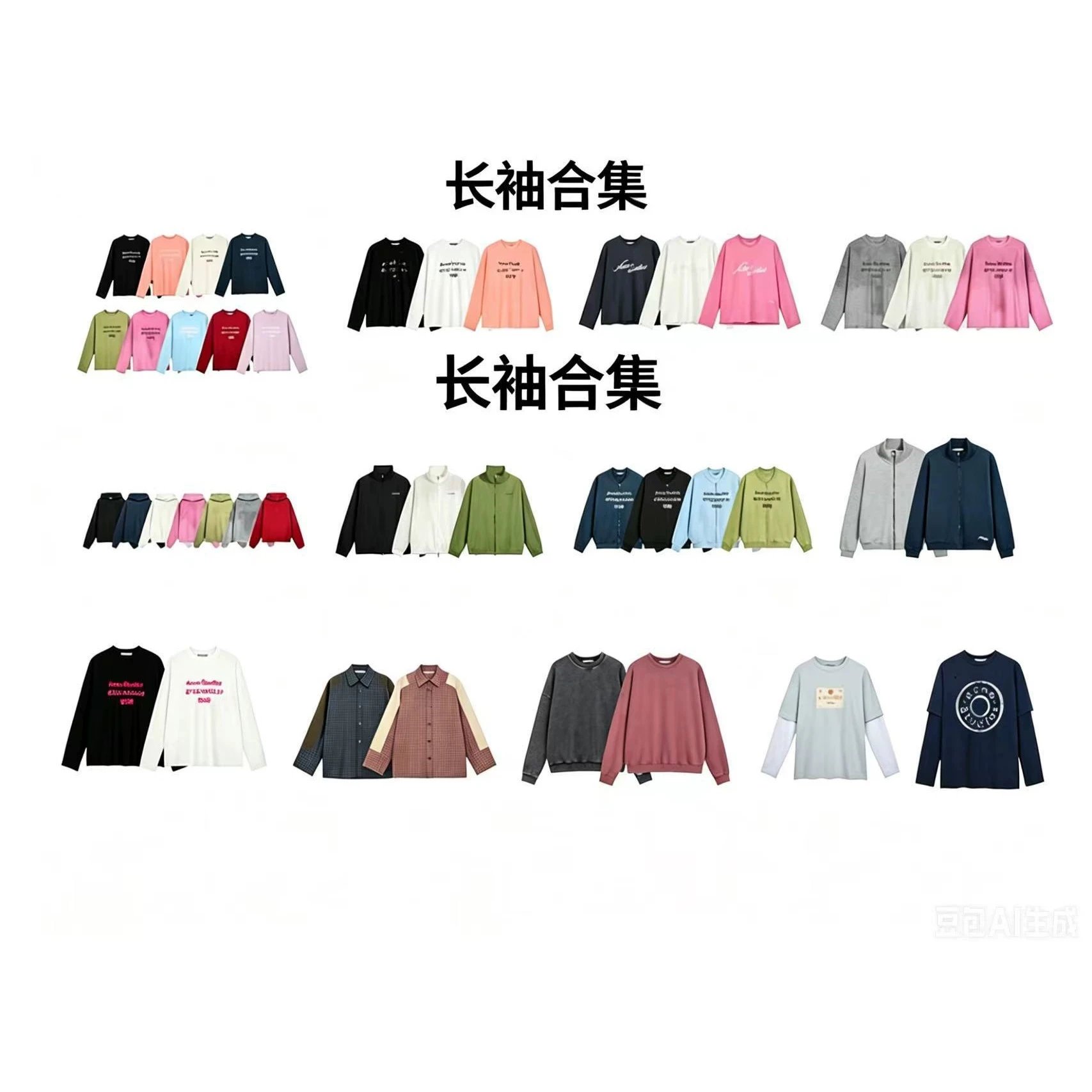 Cross-border exclusive supply of AC 1996 letter printed washed and distressed light luxury men’s and women’s loose pure cotton long-sleeved T-shirts