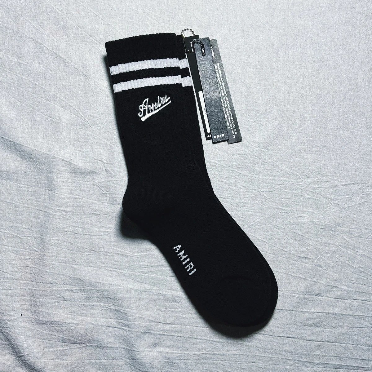 202300436  ARI 21刺绣 黑色刺绣袜子