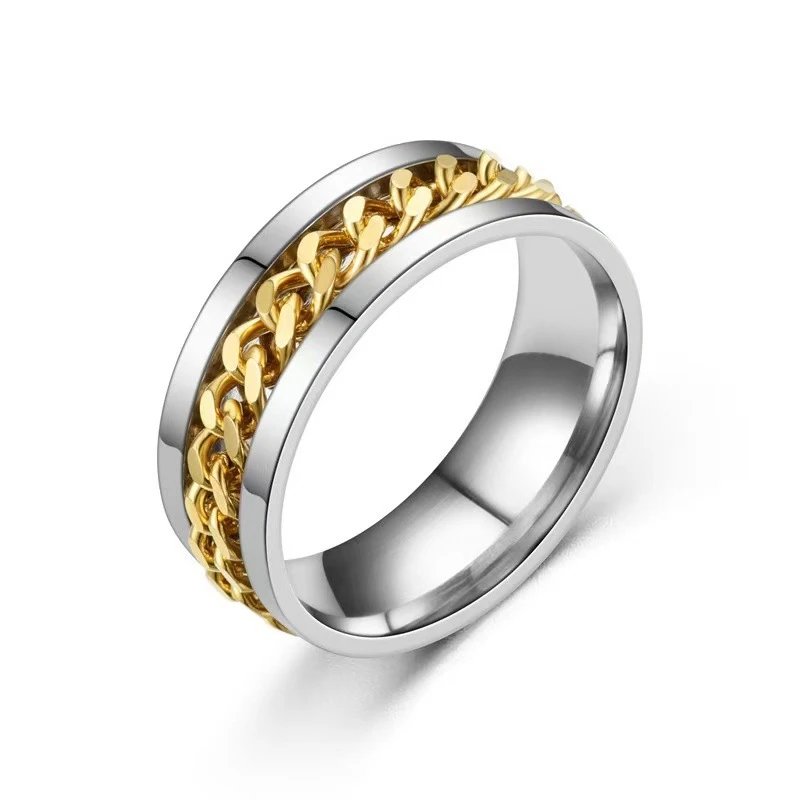 Golden Rotating Chain Ring