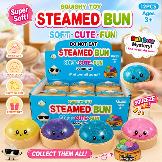 Shake sound blind box Cartoon expression big steamed stuffed bun Lalale simulation Xiaolongbao deep-fried dough sticks decompression toy student gift