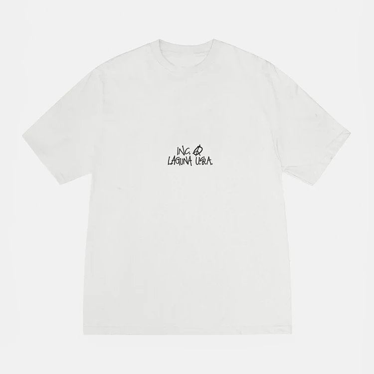Stu fw24 LAGUNA USA TEE PIGMENT DYED 英文印花圆筒短袖t恤 黑色 白色 S M L XL  Y2453