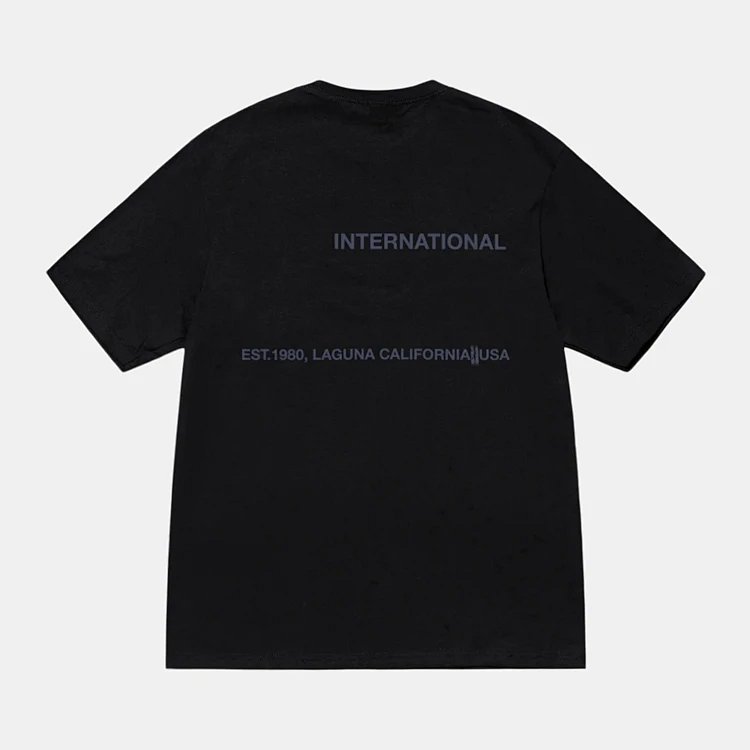 Stu FW24 SMOOTH INTERNATIONAL TEE 英文印花圆领短袖t恤 S-XL 黑色 白色  Y2439
