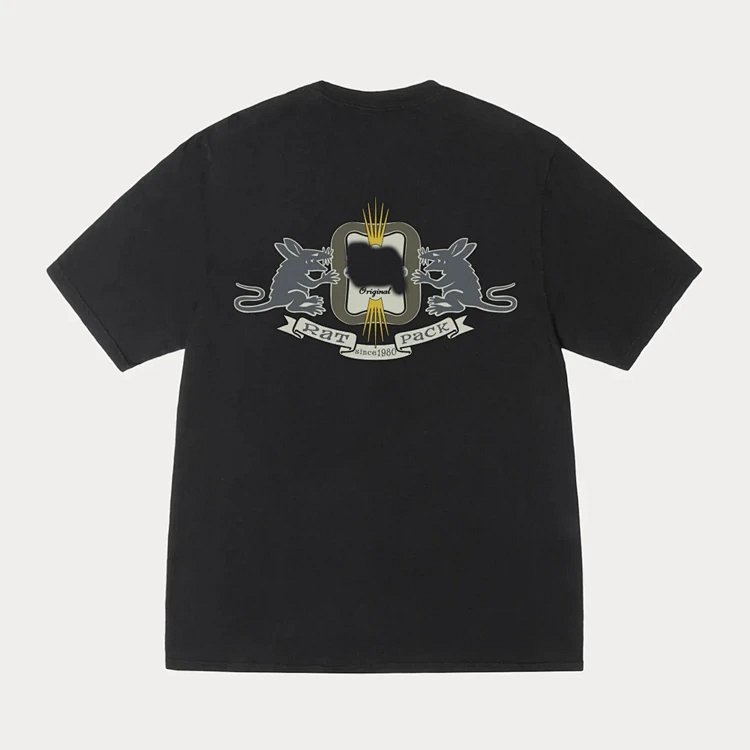 STU HOMEBREW PIGMENT DYED T-SHIRT 美式街头滑板皇冠老鼠英文短袖t恤  颜色：黑色 白色 尺码：S M L XL  Y5212