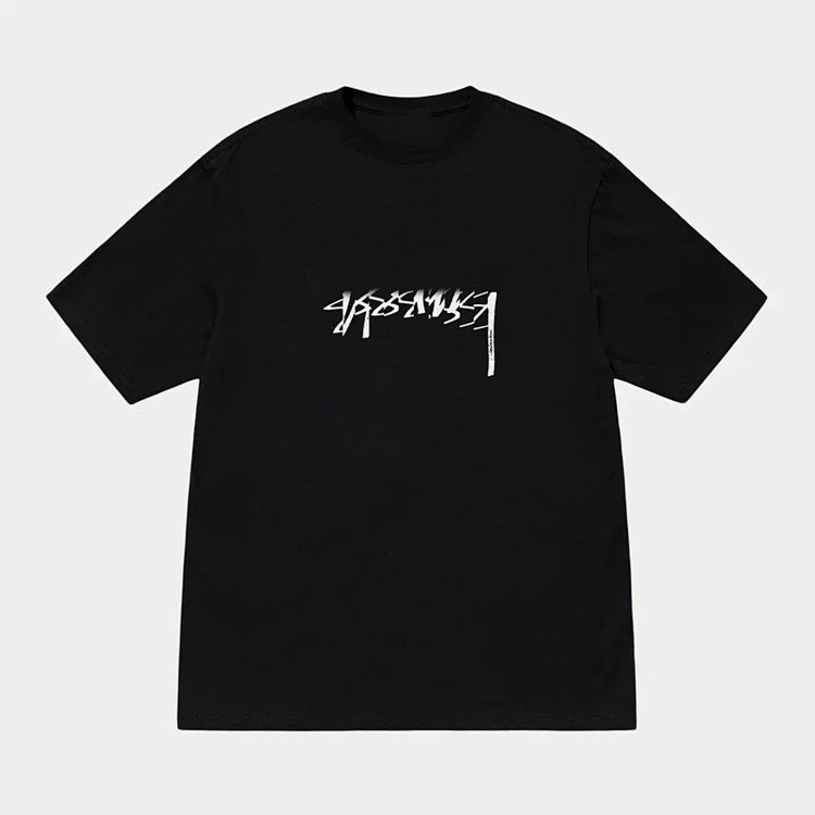 Stu 25SS SLICED TEE 反转破碎LOGO图案圆领圆筒短袖T恤 黑色 白色 S M L XL  Y5207