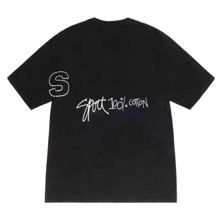 STU SPORT100% PIGMENT DYED TEE 字母印花短袖t恤 颜色：黑色 白色 尺码：S M L XL  Y1329#