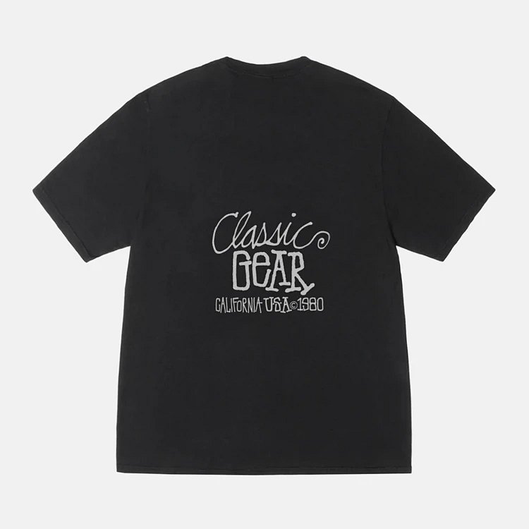STU 25SS CLASSIC GEAR TEE PIGMENT DYED 经典英文图案印花短袖t恤  颜色：黑色 白色 尺码：S M L XL  Y5217