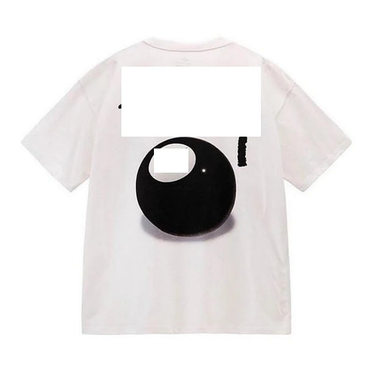 Nk x Stu 22FW 联名款字母黑台球印花短袖T恤 白色 S M L XL  Y0749