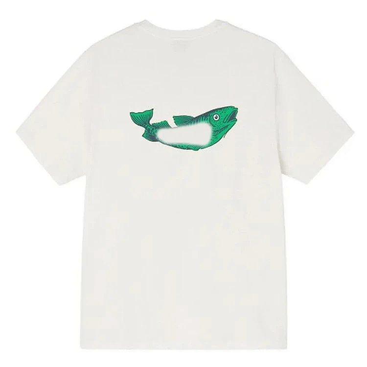 Stu Trout Pigment Dyed Tee 大鱼钓鱼夏季限定美式圆领宽松短袖t恤 黑色 白色 S M L XL Y5201