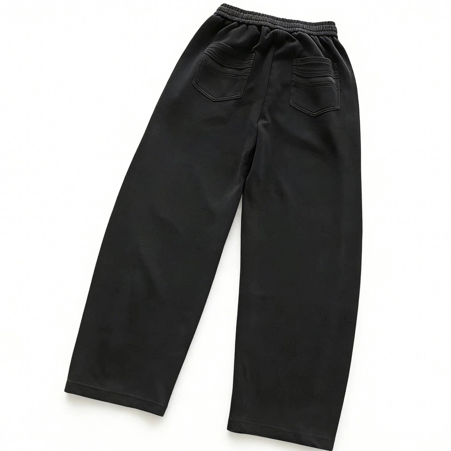 Left 6 Zigzag Ombre Stripe Drawstring Wide-Leg Pants with Flat Rope in Two Colors 66040395