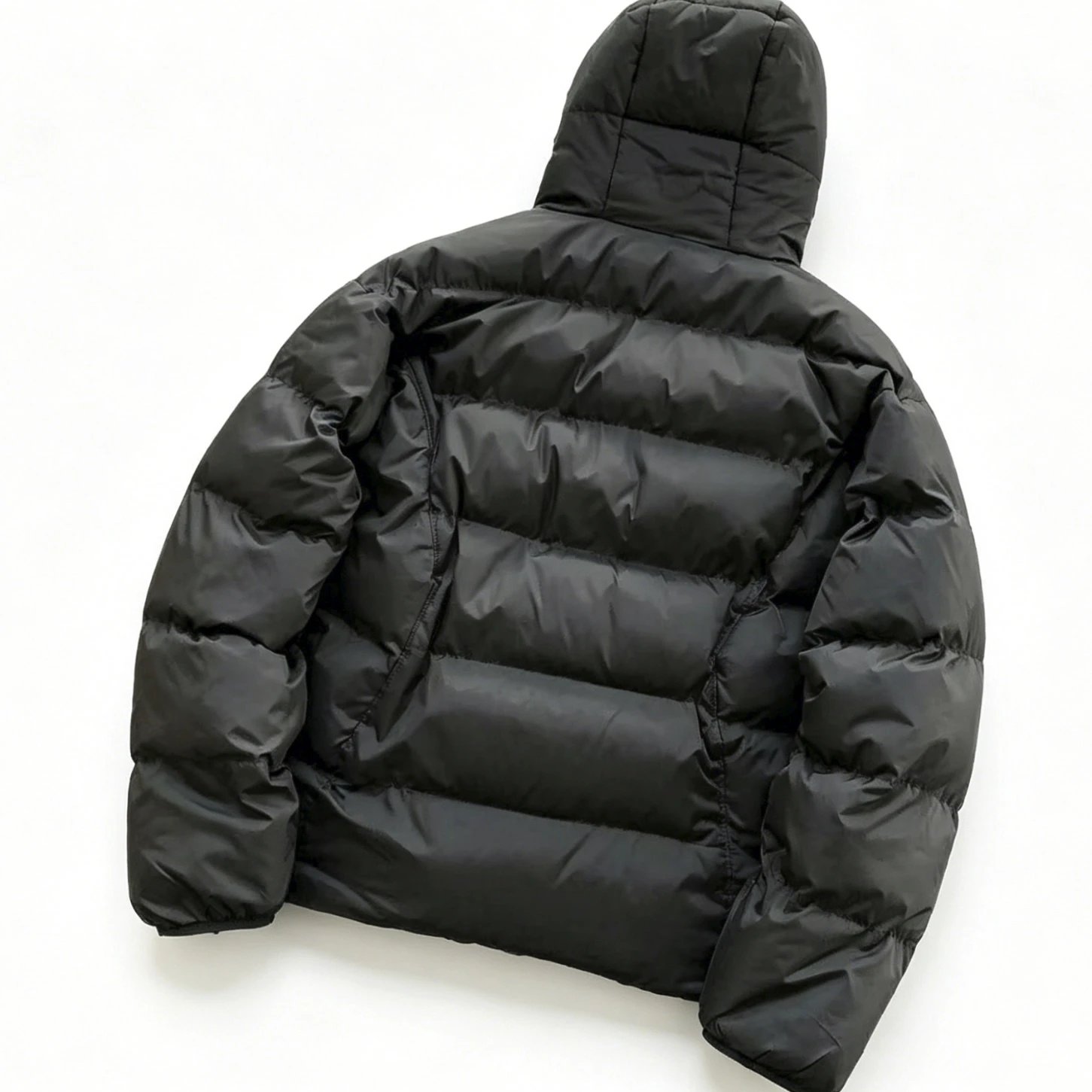 Left embroidered black/white crotch with zipper two-color hooded cotton jacket 66060232