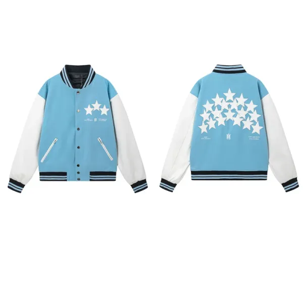 Off-White x NBA Stars Varsity Jacket Light Blue - 1