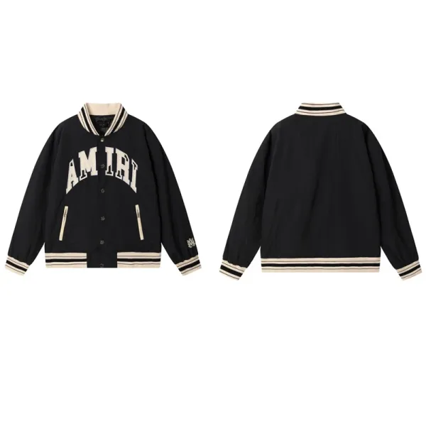 Amiri Varsity Jacket Black Beige - 1
