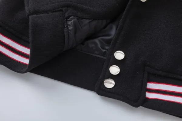 Design Color-Block Varsity Jacket Black and White - 22