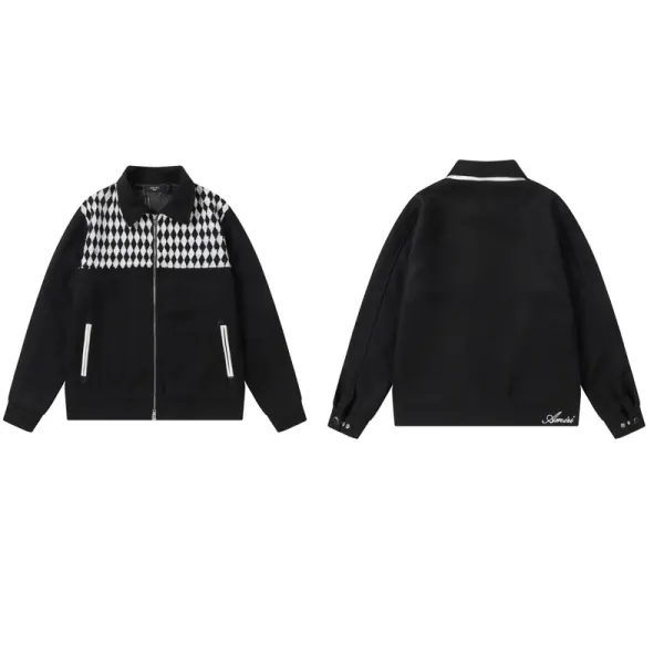 Amiri Diamond Pattern Panelled Jacket Black - 1