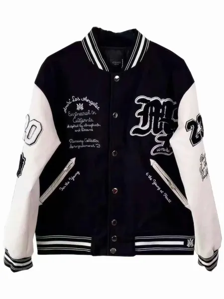 Amiri Varsity Jacket Black and White - 1