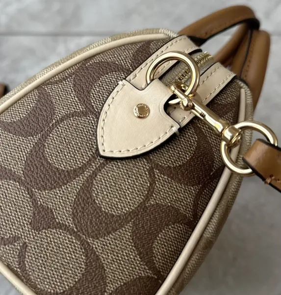 Coach Mini Bowery Satchel Beige Leather Handbag - 4