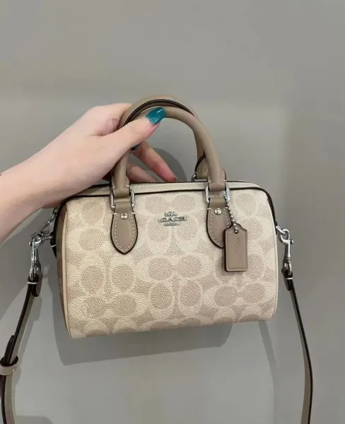 Coach Mini Bowery Satchel Brown Signature Canvas Handbag - 3