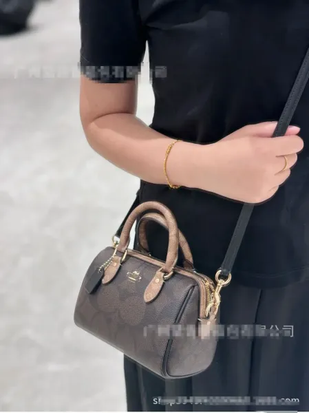 Coach Mini Bowery Satchel Brown Signature Canvas Handbag - 11