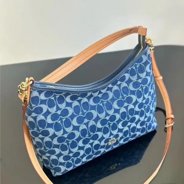 Coach Signature C Convertible Hobo Bag Beige and Tan Shoulder Bag - 9