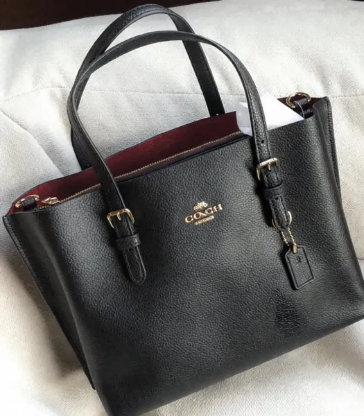 Coach City Tote Black Leather Handbag - 1