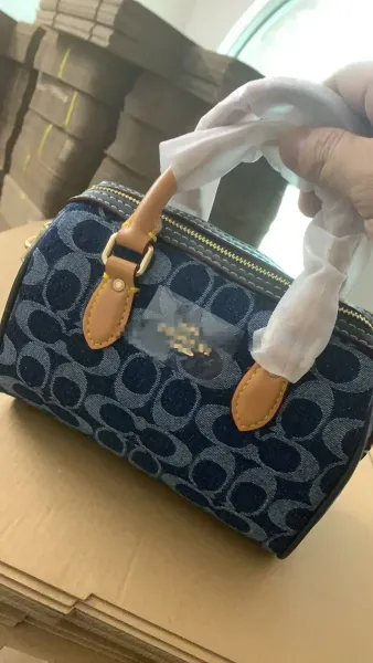Coach Mini Bowler Bag Denim Blue Handbag - 1