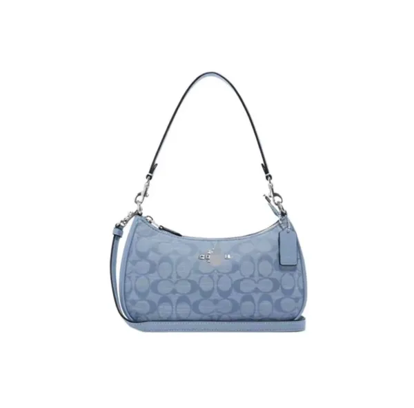Coach Rogue Mini Signature Light Blue Hobo Bag Shoulder Bags - 1