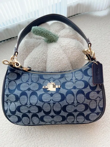 Coach Rogue Shoulder Bag Brown Signature Coated Canvas - 8