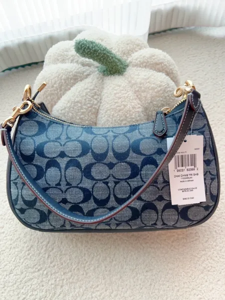 Coach Rogue Shoulder Bag Brown Signature Coated Canvas - 9