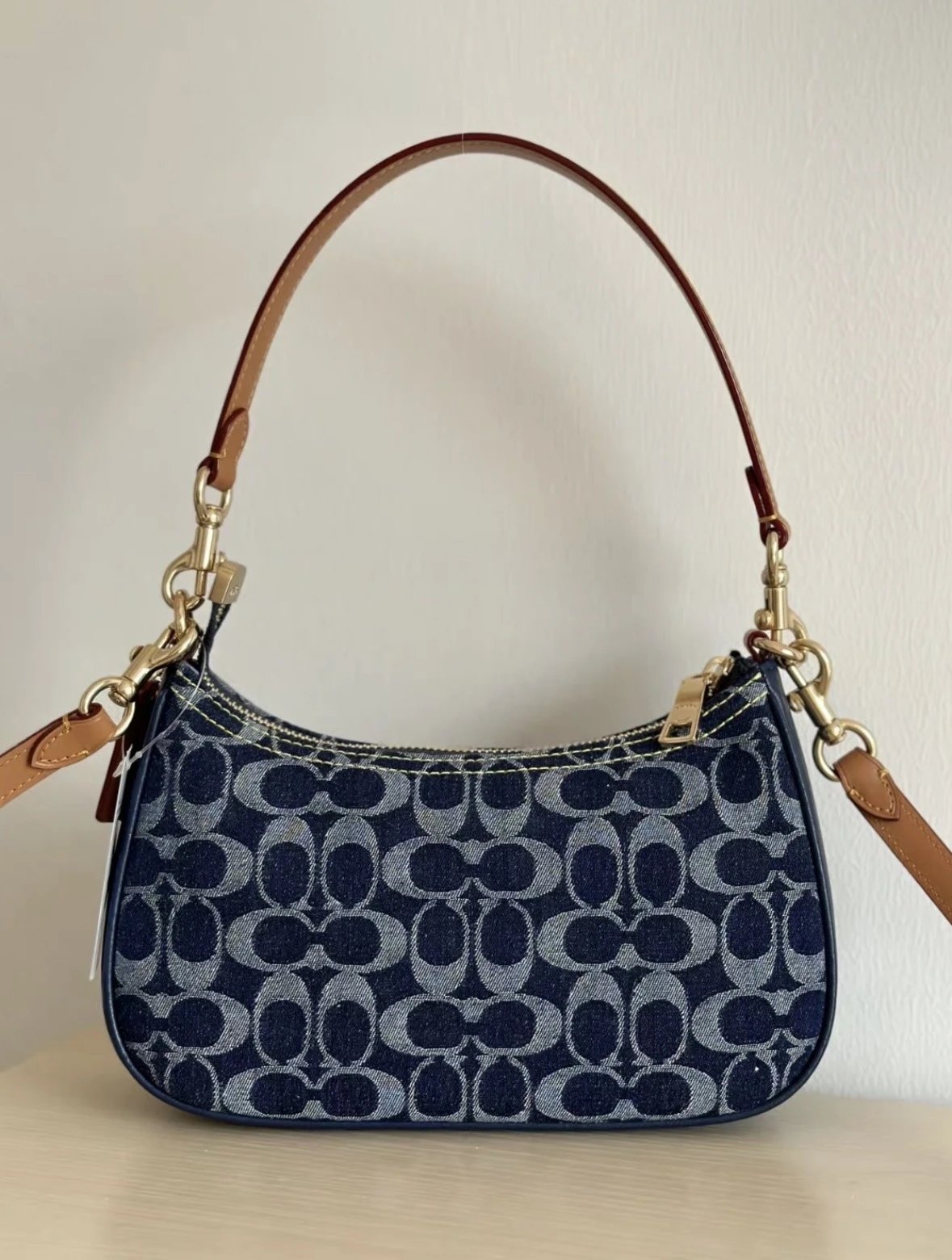 Coach Rogue Shoulder Bag Brown Signature Coated Canvas - 5