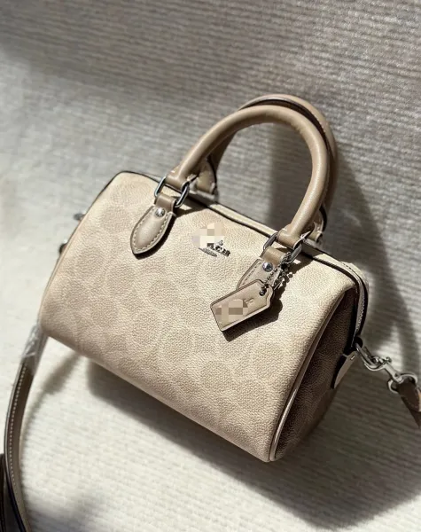 Coach Mini Bowery Satchel Beige Leather Handbag - 1