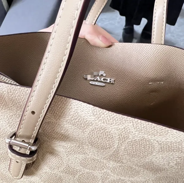 Coach Signature Canvas Mini Tote Burgundy Handbag - 6