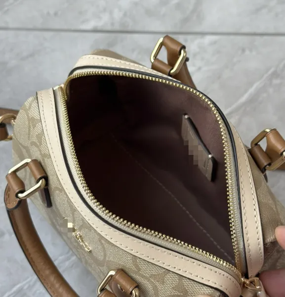 Coach Mini Bowery Satchel Beige Leather Handbag - 6