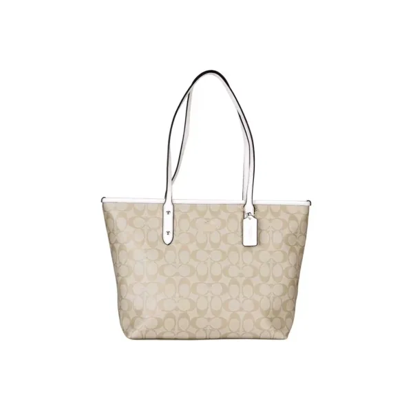 Coach City Tote Beige Signature Canvas Tote Bag - 1