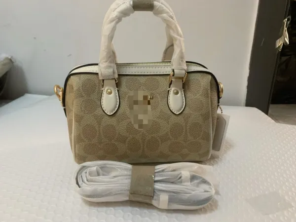 Coach Mini Bowery Satchel Beige Signature Canvas Handbag - 1
